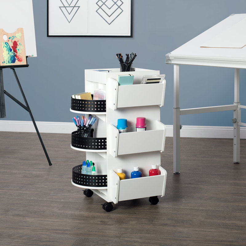 Rebrilliant Ili Double Sided 9 Compartment Teaching Cart with Bins